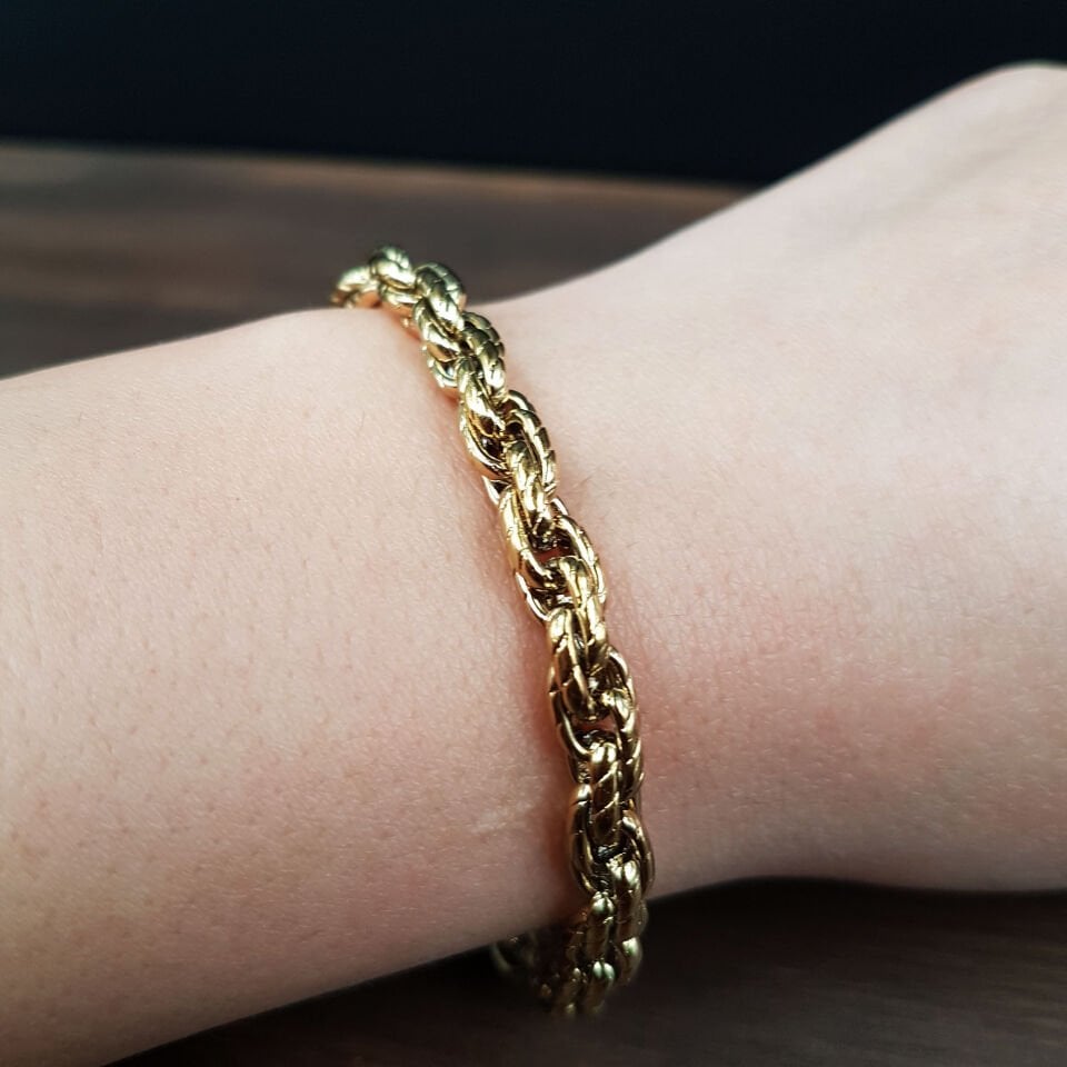 Altın Kaplama Kadın Çelik Bileklik