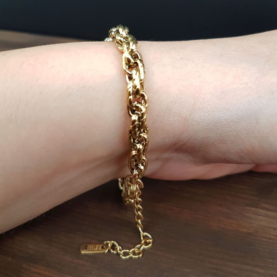 Altın Kaplama Kadın Çelik Bileklik