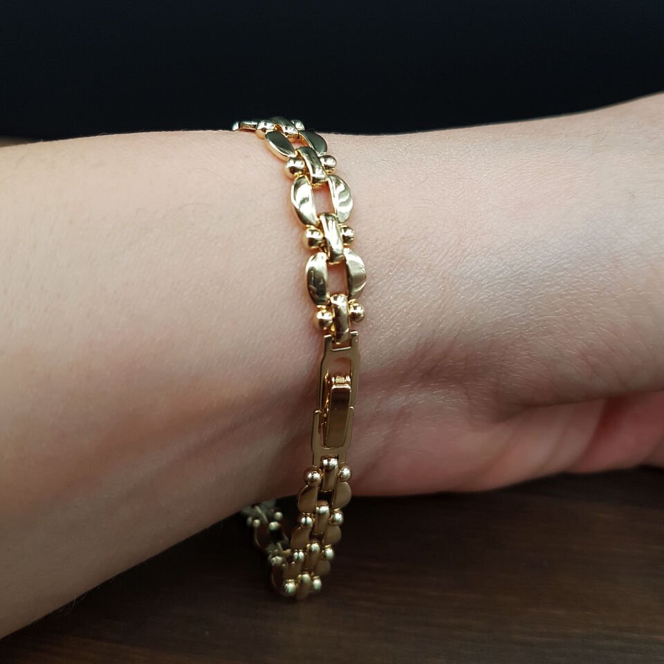 Altın Kaplama Kadın Çelik Bileklik