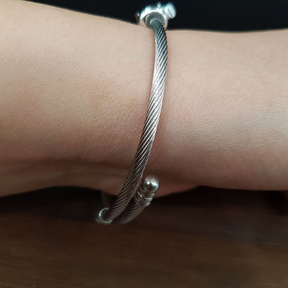 Pembe Renk Tasarım Kadın Çelik Bileklik