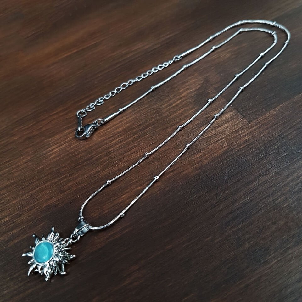 Sedef Taş Tasarım Güneş Model Kadın Çelik Kolye