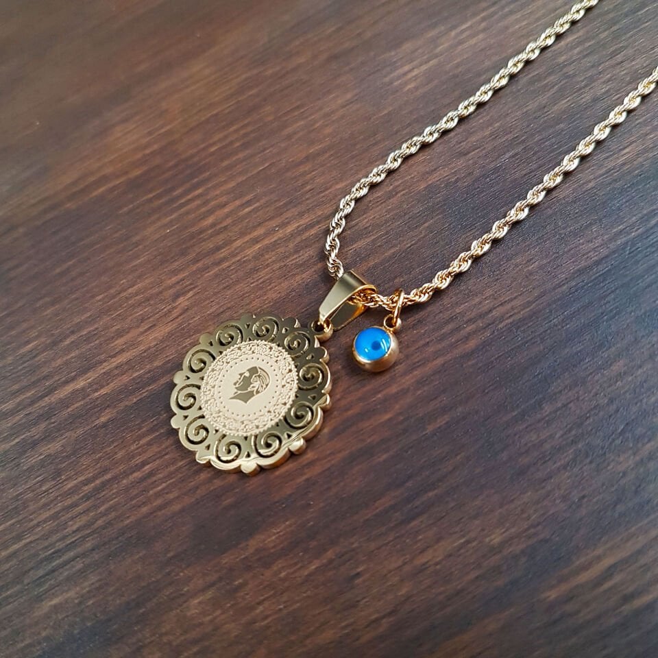 Cumhuriyet Altın Tasarım Kadın Çelik Kolye