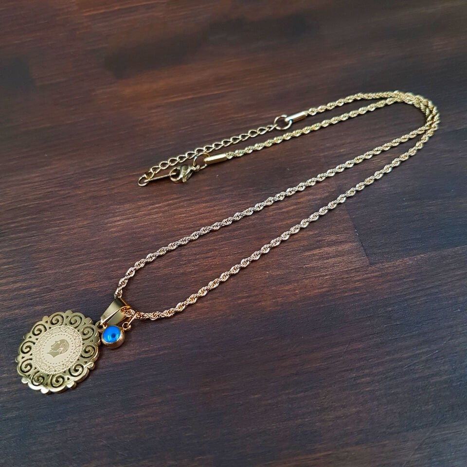 Cumhuriyet Altın Tasarım Kadın Çelik Kolye