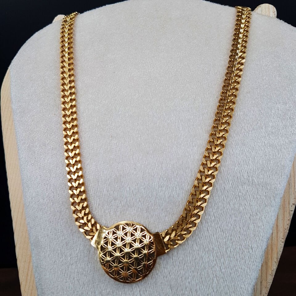 Gold Yaşam Çiçeği Kadın Çelik Kolye