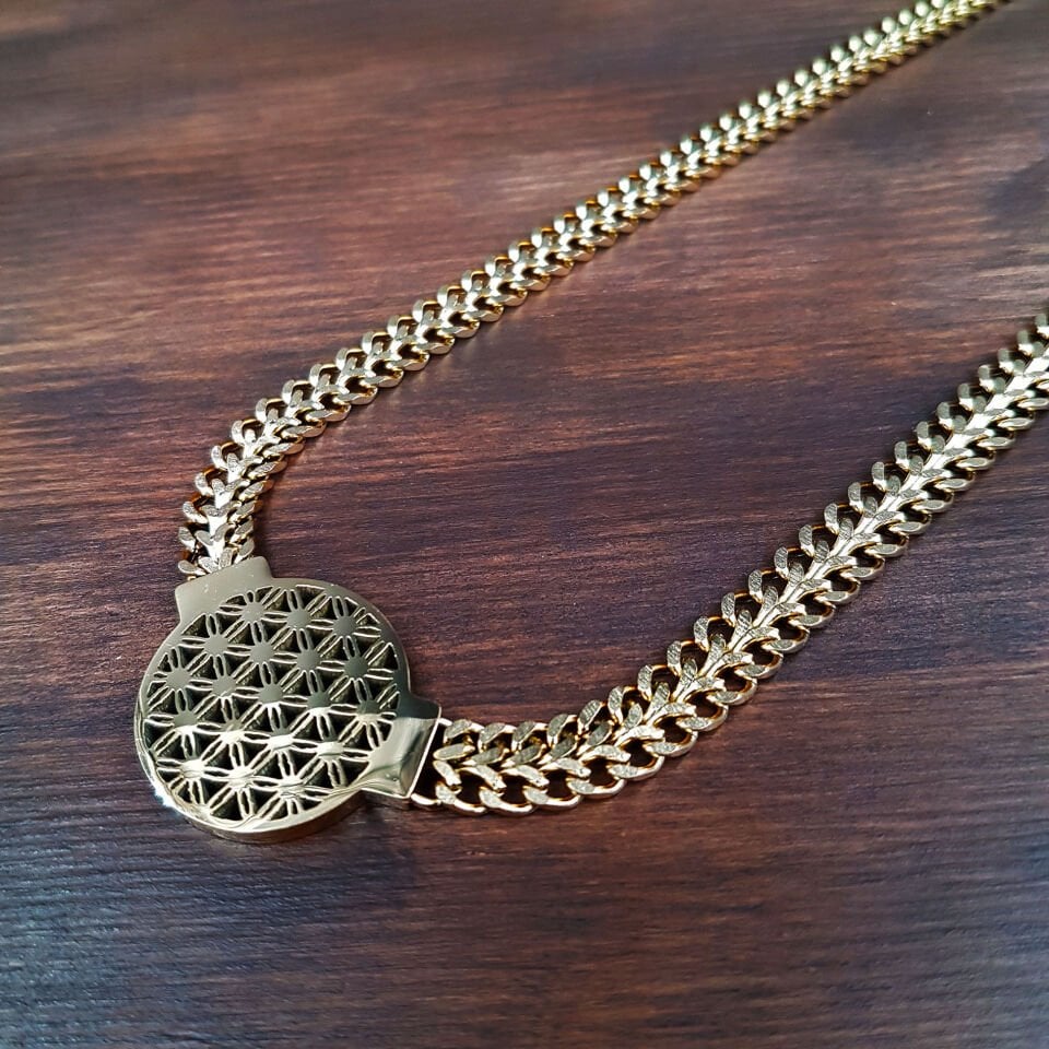 Gold Yaşam Çiçeği Kadın Çelik Kolye