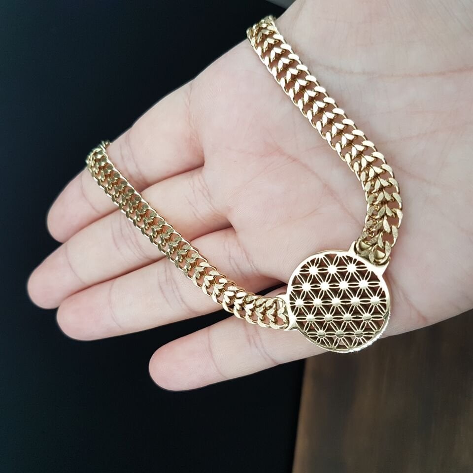 Gold Yaşam Çiçeği Kadın Çelik Kolye