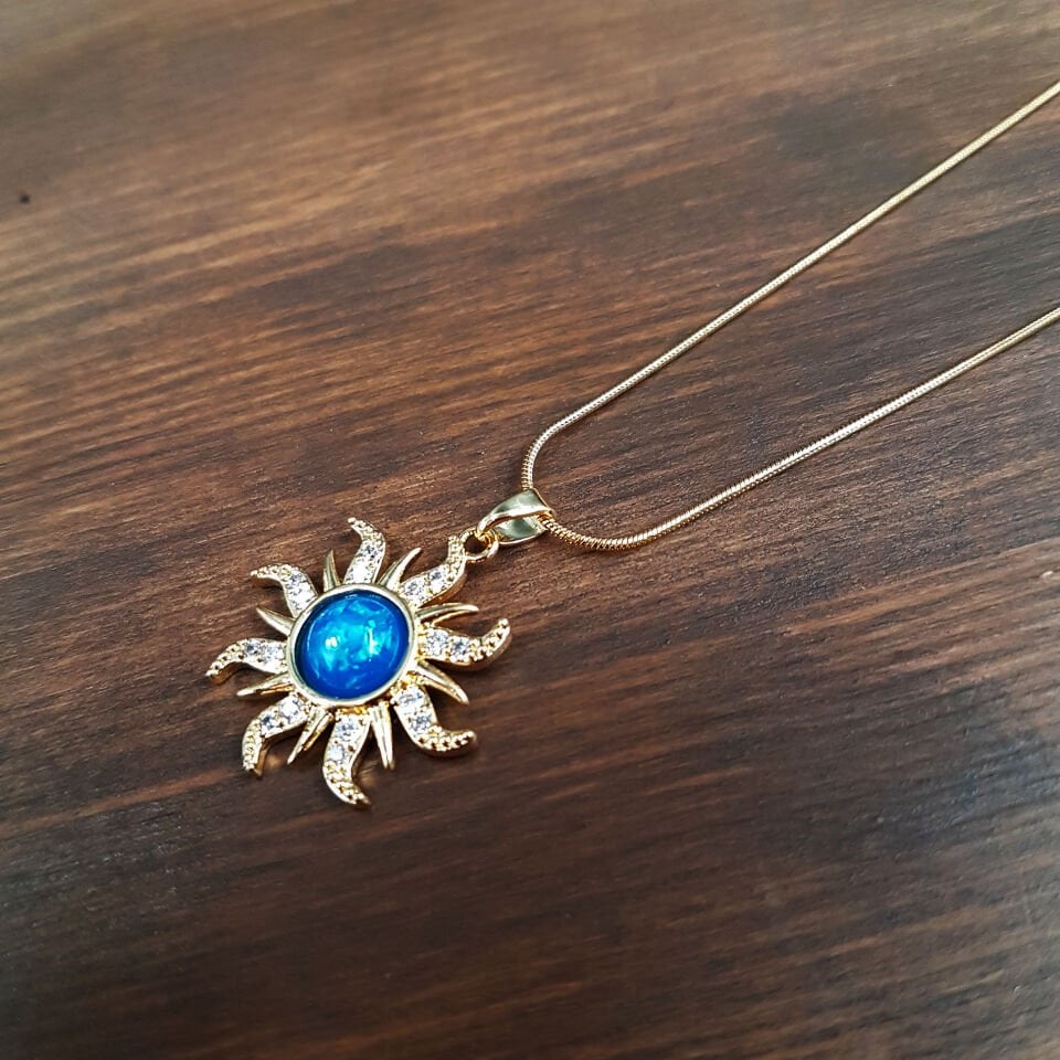 Gold Renk Güneş Model Kadın Çelik Kolye