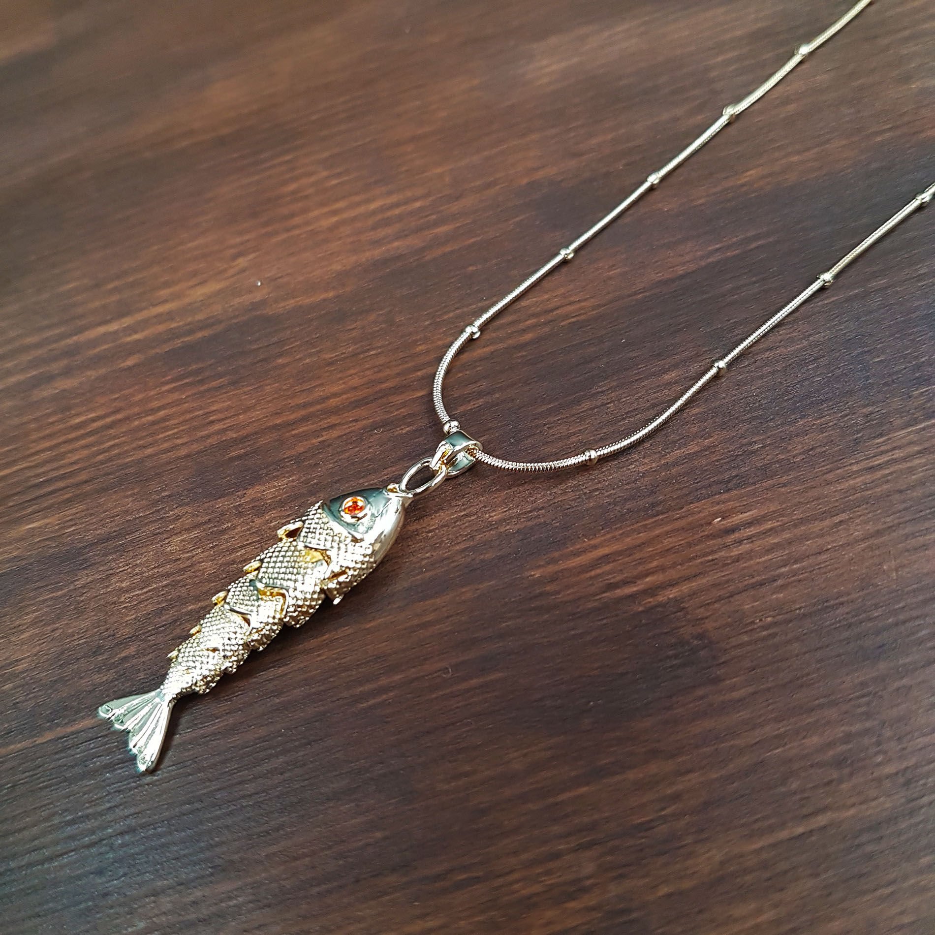 Gold Renk Balık Model Kadın Çelik Kolye