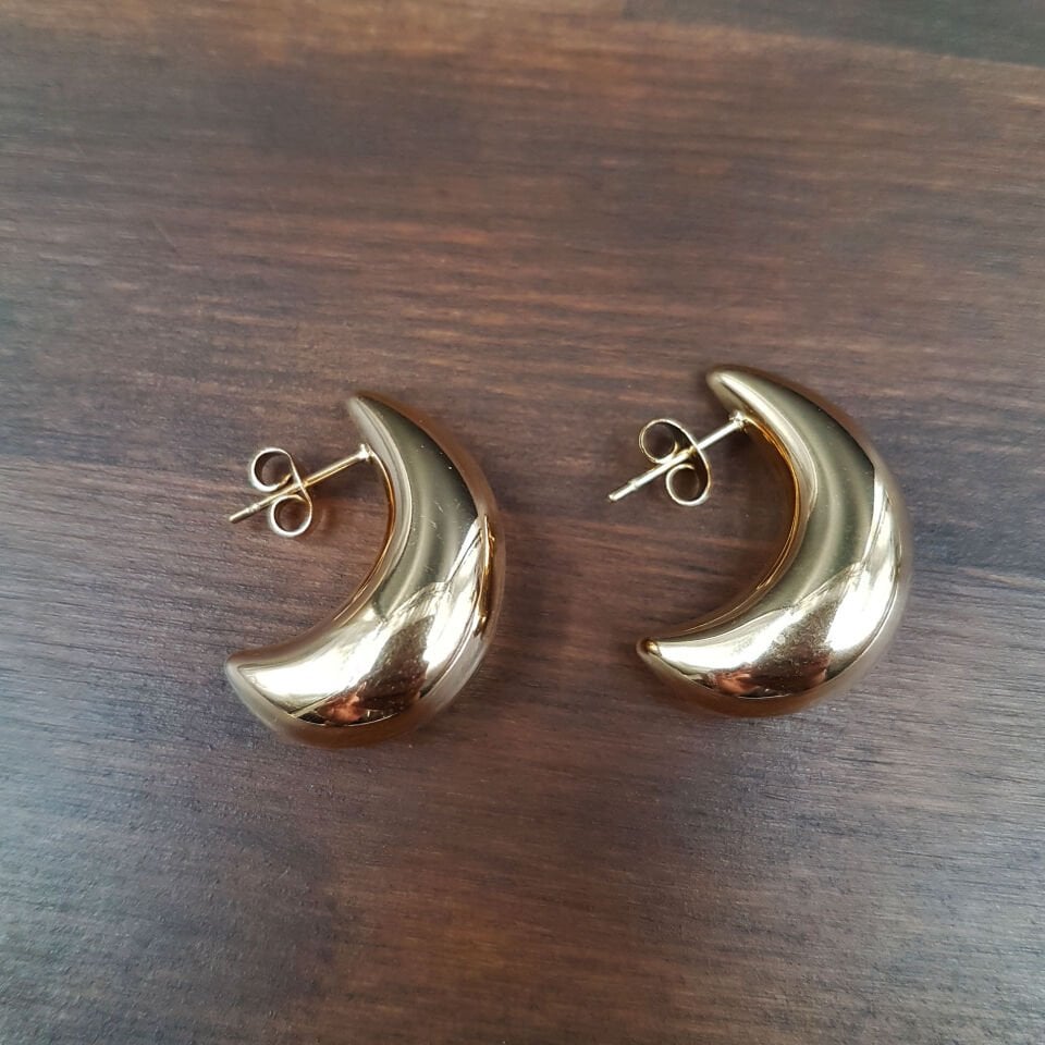 Ay Tasarım Gold Kadın Çelik Küpe