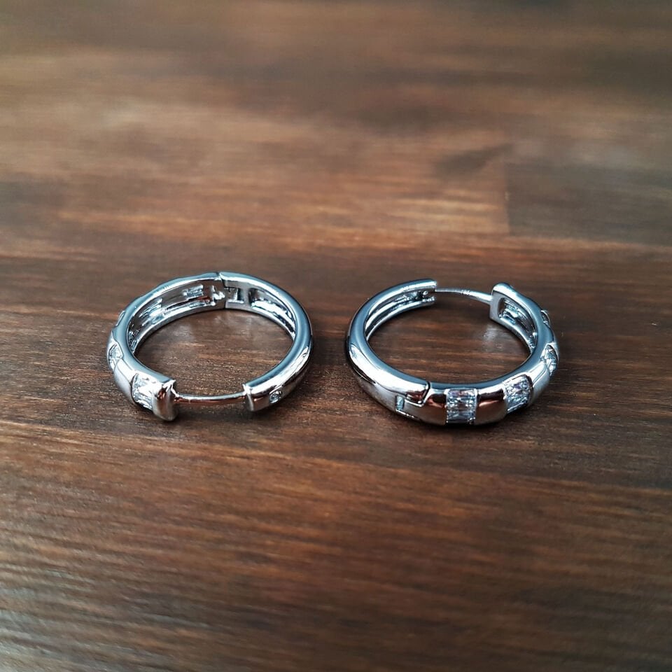 Zirkon Taşlı Kadın Çelik Küpe