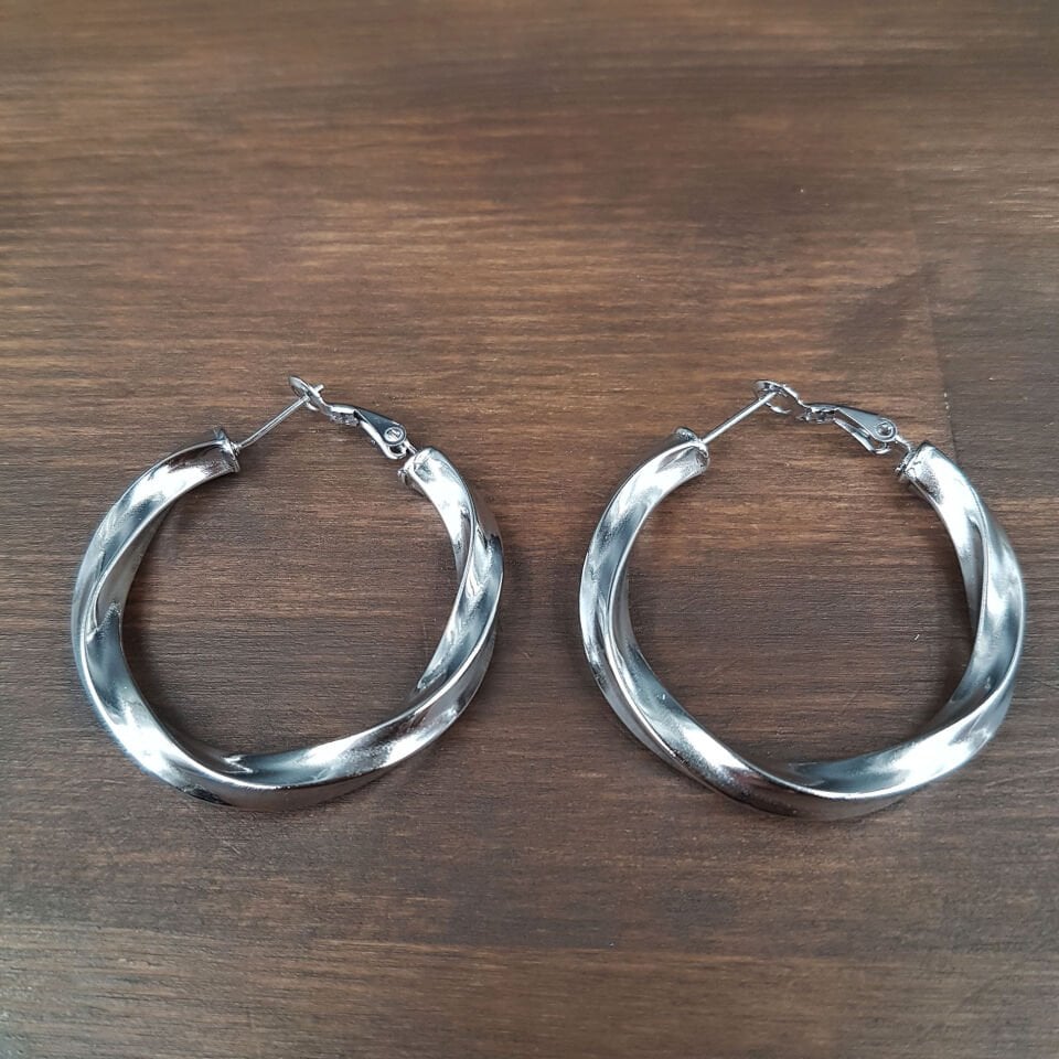 Burgu Halka Tasarım Kadın Çelik Küpe