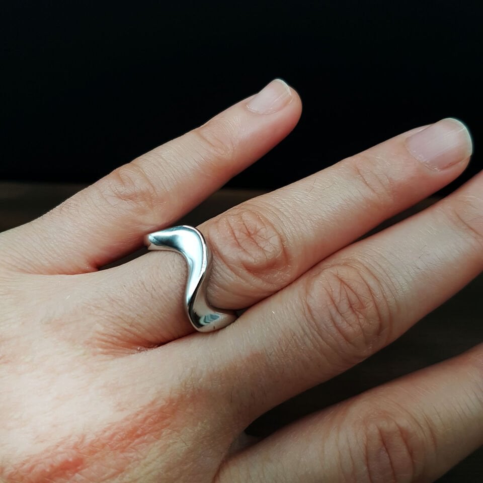 Lüle Tasarım Gümüş Renk Kadın Çelik Yüzük