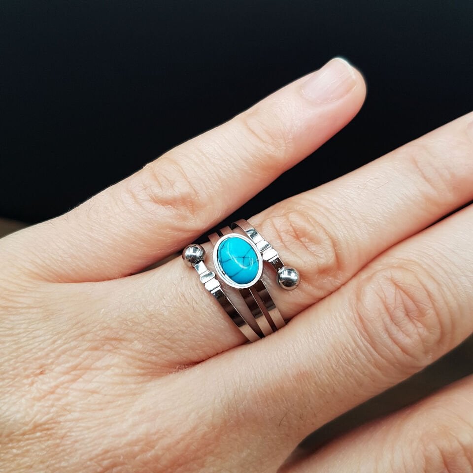 Firuze Tasarım Çelik Kadın Yüzük